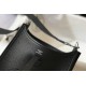 . blackSelf-fabricated shoulder strap   togo cowhide leather   minimalist style.