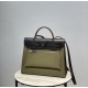 Herbag Dark GreenSuper handsome commuter bag, between casual and formal, casual without losing elegance, the combination of canvas and cowhide  leather, the outer seams are stiff and stylish.Super cost-effective spot to c