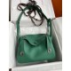 Lindy 26cm TC Leather Peacock Green Silver Button Waxed Wire