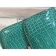 Spot KangKang 19CM. Imperial Green Silver BuckleMade of imported high-gloss American crocodile leather, top quality hand-stitched waxed thread.