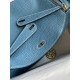 Lindy 26cm TC Leather Cowboy Blue Gold Button Waxed Line