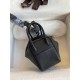 hand maded Mini Lindy 19cm Taurillon Clemence leather black