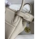 hand maded Mini Lindy 19cm Taurillon Clemence leather white