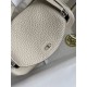 hand maded Mini Lindy 19cm Taurillon Clemence leather white