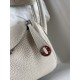 hand maded Mini Lindy 19cm Taurillon Clemence leather white