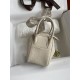 hand maded Mini Lindy 19cm Taurillon Clemence leather white