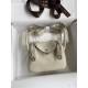 hand maded Mini Lindy 19cm Taurillon Clemence leather white