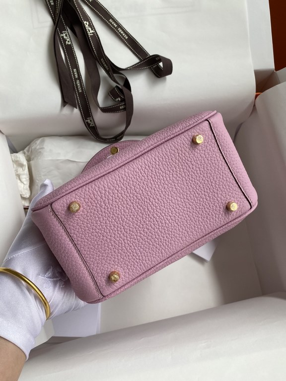 hand maded Mini Lindy 19cm Taurillon Clemence leather purple