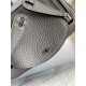 hand maded Mini Lindy 19cm Taurillon Clemence leather gray