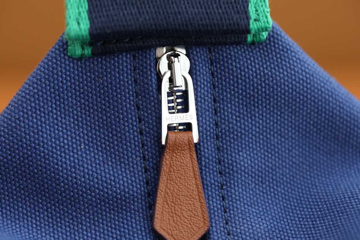 - -      Lunchbox Bag Canvas Deep Blue Detail Customized Real In stock;.