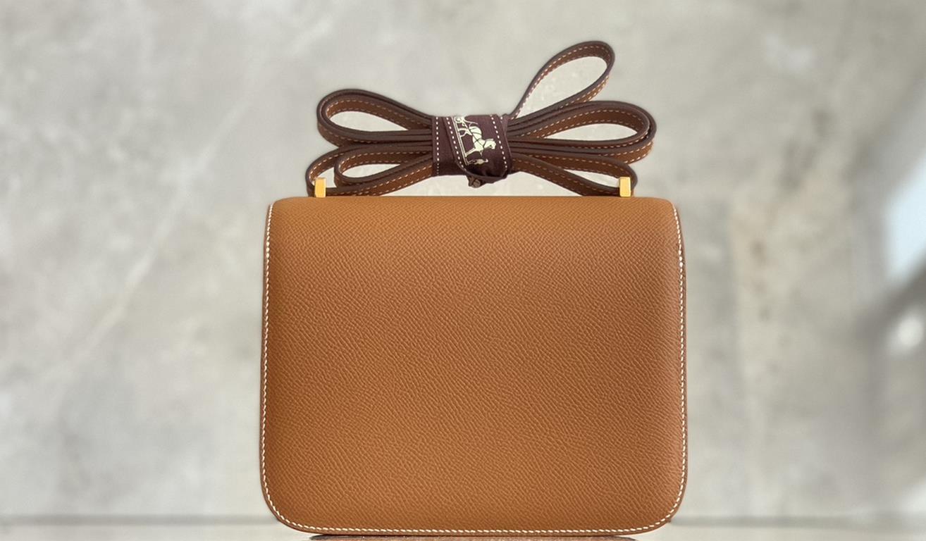 constance 19cm epsom gold brown