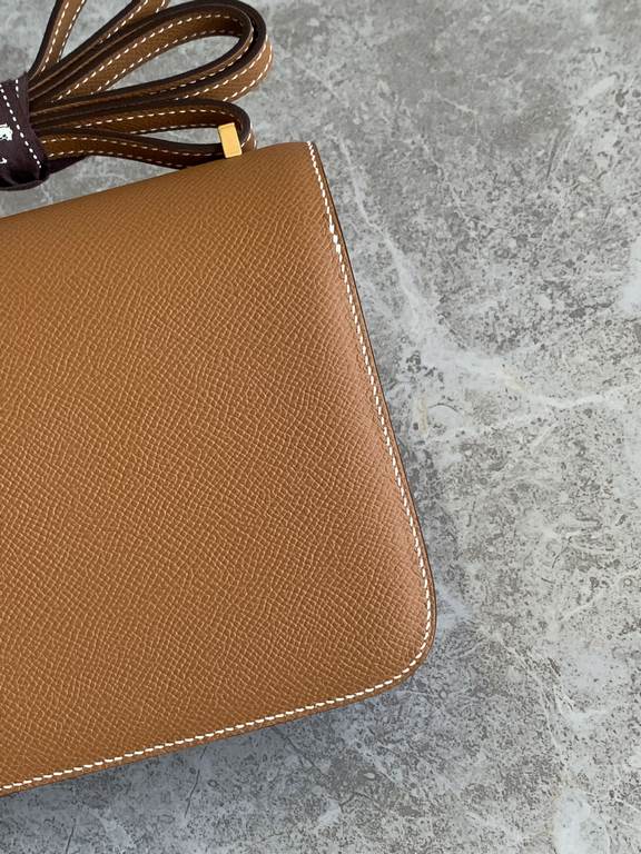 constance 19cm epsom gold brown