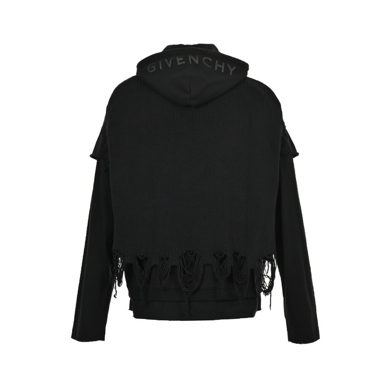 GIVENCHY Givenchy 23Fw Fake 3 Piece Hooded Sweater SweaterThe large body is made of custom 480 grams of high density cotton sweater, the sleeves are made of custom 50 double yarn plain, the outer sweater is made of custo