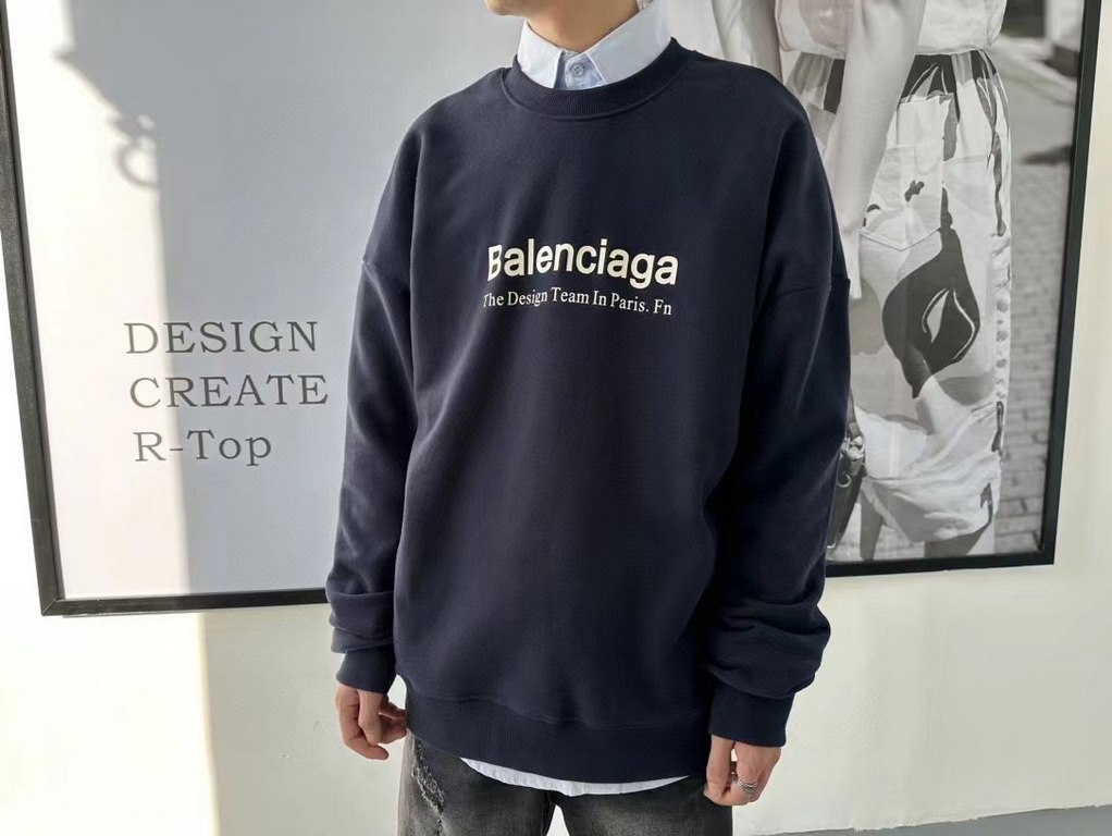 #Balenciaga  Balenciaga Fashion Newspaper Print Minimalist Crew Neck Sweatshirt Top