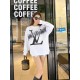 #LouisVuitton 23ss Splash Ink Gradient Large Letter Print Crew Neck Sweatshirt Top