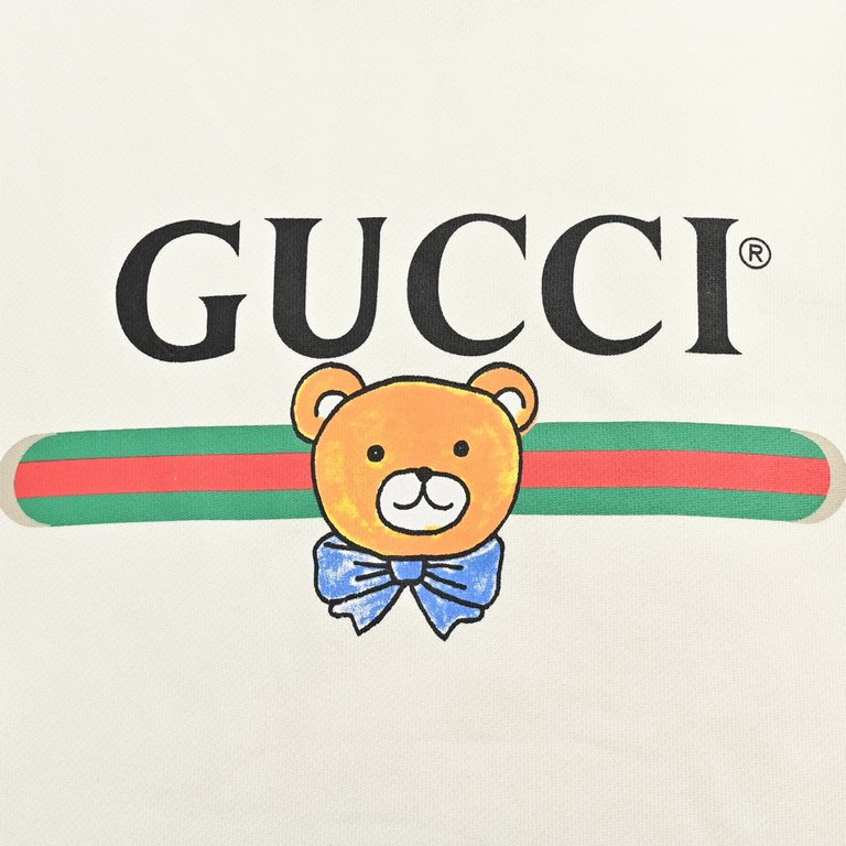 GucciGucci 21Fw Belted Bear Print Crew Neck SweatshirtThe first purchase zp operation, using the fixed weaving and dyeing 21 count interweaving 32 count 420g plain cotton fabricsInner small terry 11 with the cylinder fix