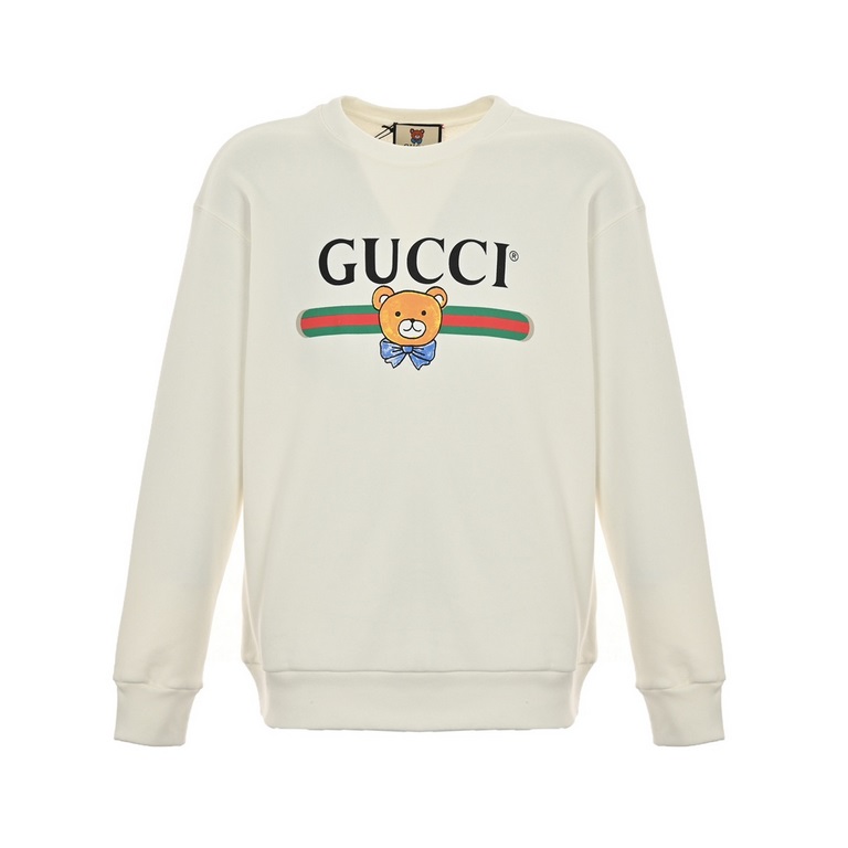 GucciGucci 21Fw Belted Bear Print Crew Neck SweatshirtThe first purchase zp operation, using the fixed weaving and dyeing 21 count interweaving 32 count 420g plain cotton fabricsInner small terry 11 with the cylinder fix