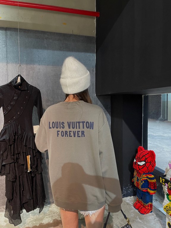 #LouisVuittonLouisVuitton 22Fw Fake Pocket Monogrammed Crew Neck Sweatshirt Top