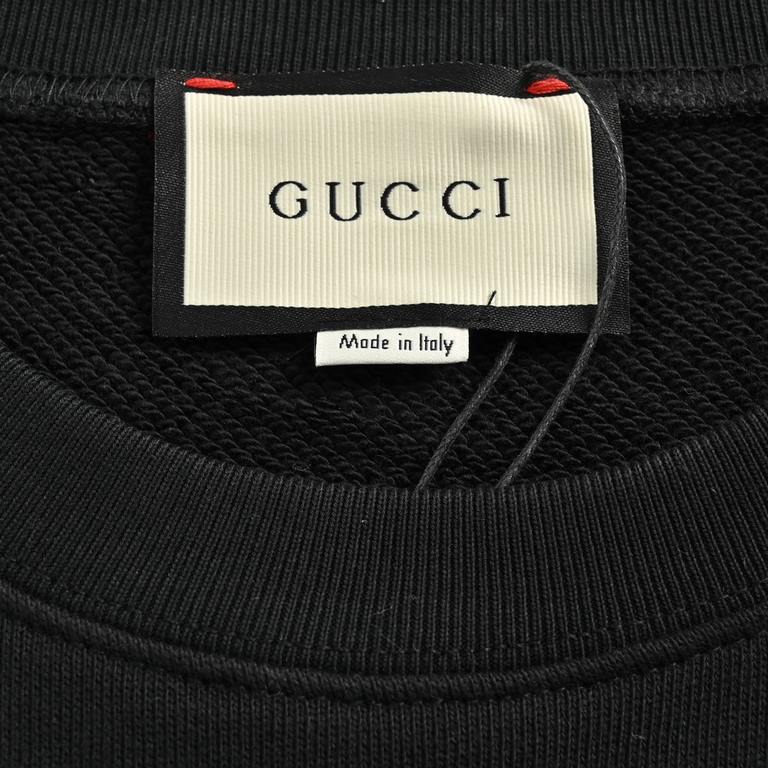 GucciGucci 23Fw Neon Lightning Letter Logo Crew Neck SweatshirtHeavyweight felted knitted cotton, completely to the version of the restoration, 420 grams of terry base 32 support, garment two times washed processing, the