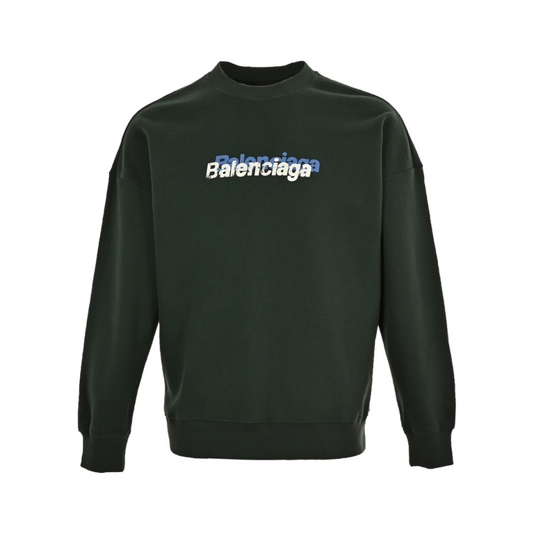 Balenciaga  Balenciaga 23Fw overlapping letters print old round neck sweaterThe limited series of highly recommended one, from the first sight for it crazy call! Style of the old elements to create, color matching prints