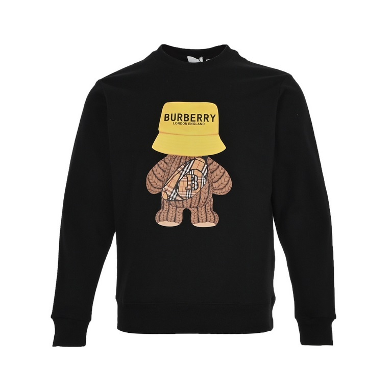 BurberryBurberry 23Fw satchel cartoon bear printed round neck sweaterFabrics using 400 grams of cotton, customized 32 thread, clothing two times at the wash, the fabric is comfortable and skin-friendly without strange fe