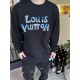 #LouisVuitton 23Fw Handpainted Graffiti Print Crew Neck Sweatshirt Top