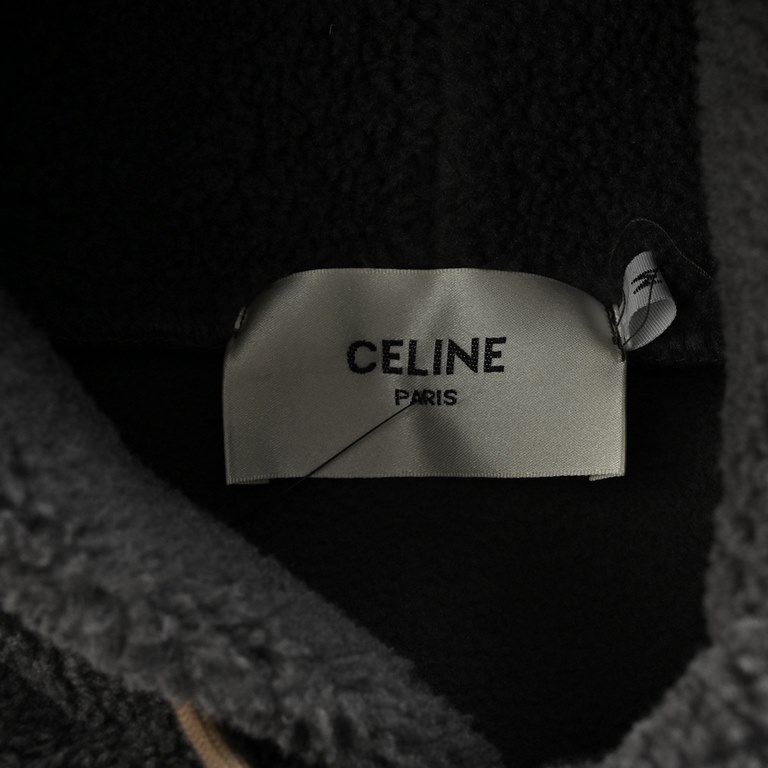 Celine 23Fw Lambswool Hooded Sweatshirt JacketThe highest version of the network exclusive ultra-high grams of lamb's wool fabric lined with composite cashmere warmth proper line embossed logo full of three-dimensional s