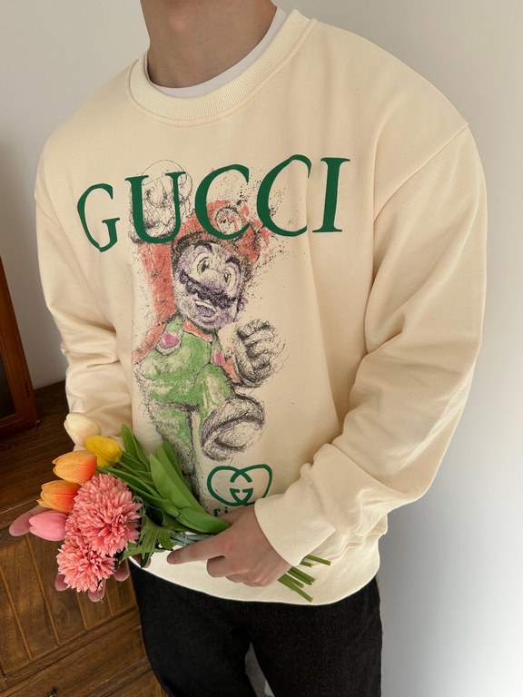 #Gucci  Gucci Mario Print Crew Sweatshirt Top