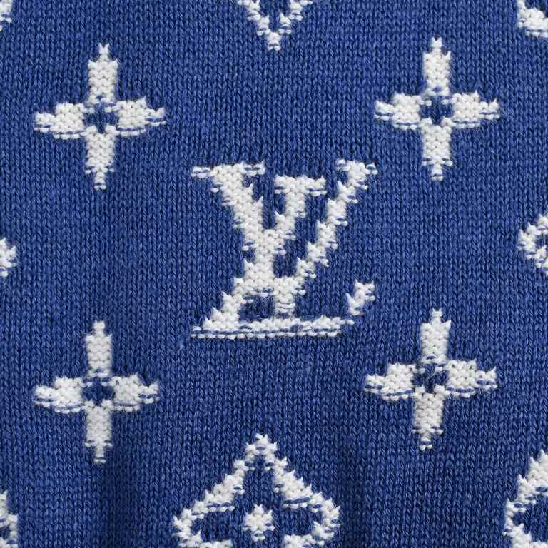 Louis VuittonLouis Vuitton 23Fw Gradient Jacquard Knit Hooded SweaterOriginal,300 purchase, the original office flower design, gradient jacquard process, hooded knit sweater, inserted in the pattern design, a full set of