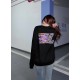 #LouisVuitton 23Fw Purple and Orange Graffiti Monogram Print Crew Neck Sweatshirt Top