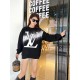 #LouisVuitton 23ss Splash Ink Gradient Large Letter Print Crew Neck Sweatshirt Top