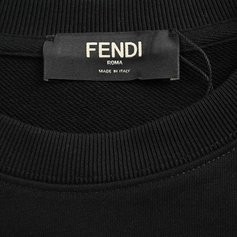 .Fendi 23Fw Hot Gold Letter Crew Neck SweatshirtCustom weaving 100% knitted cotton production, high grams of dense texture of the terry cotton fabric, comfortable and breathable body and has a soft touch on the skin, ver