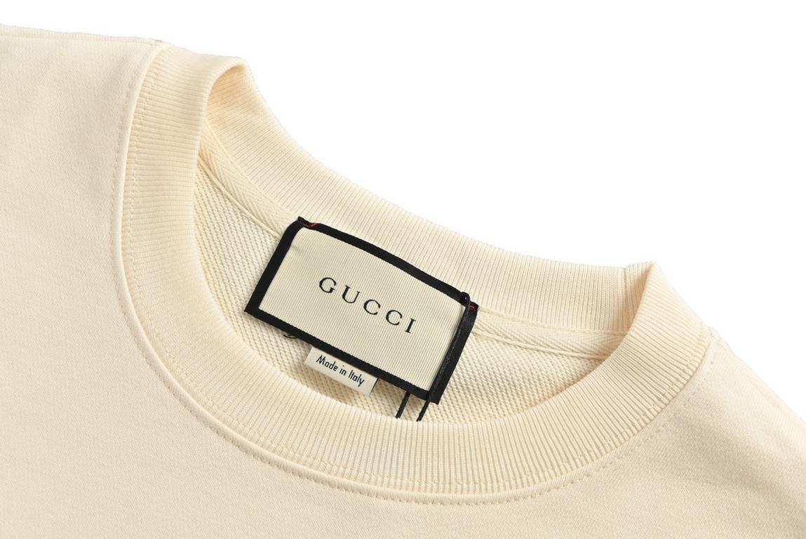 GucciGucci 23Fw Rabbit Print Crew Neck SweatshirtFabrics using 400 grams of cotton, customized 32 thread, garment two times at the wash, the fabric is comfortable and skin-friendly without strange feeling, custom-made dy