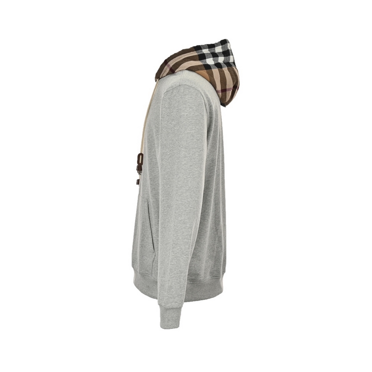 GoodBurberryBurberry 23Fw Patchwork Plaid Hooded SweatshirtOriginal 1V1 developed with 380gbbr special custom terry sweatshirt fabric. The surface has been hand-finished. Plaid fabric 100% worsted cotton, yarn count dens