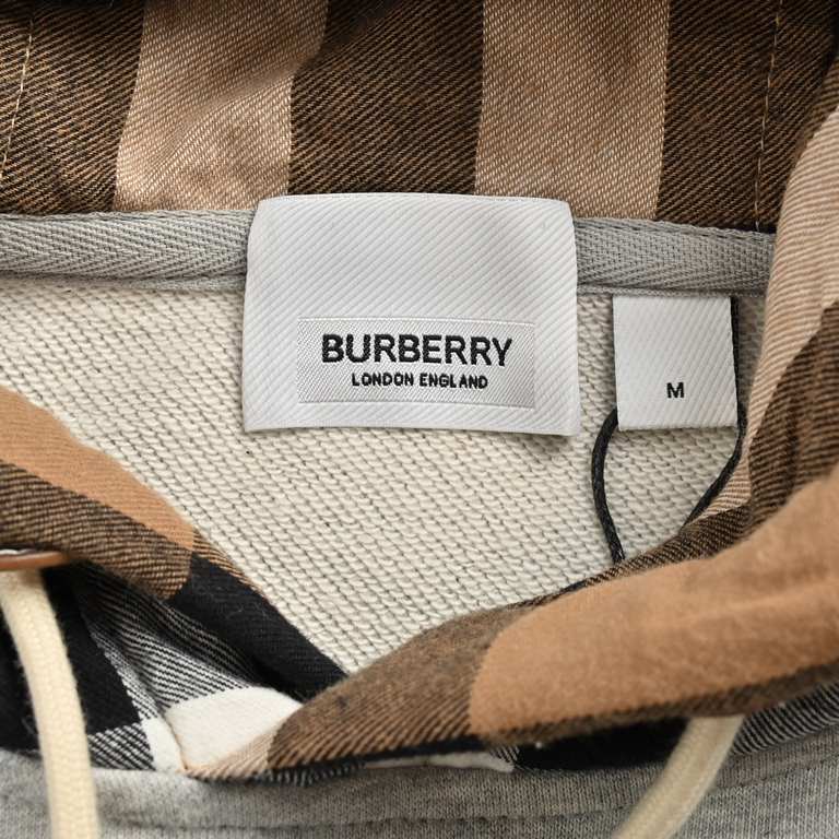 GoodBurberryBurberry 23Fw Patchwork Plaid Hooded SweatshirtOriginal 1V1 developed with 380gbbr special custom terry sweatshirt fabric. The surface has been hand-finished. Plaid fabric 100% worsted cotton, yarn count dens