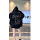 #BalenciagaBalenciaga 23Fw Sanskrit Printed Mud Dye Zipper Sweatshirt Jacket On