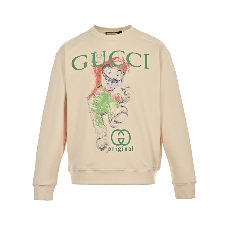 Gucci  Gucci Mario print round neck sweaterThe latest limited models, the most beautiful childhood Mario pattern design, ignite the summer, temperament plus body Can be men and women's basic versatile models, on the body