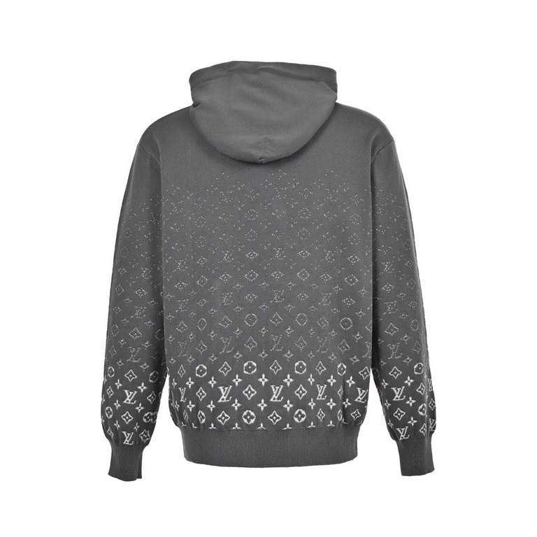 Louis VuittonLouis Vuitton 23Fw Gradient Jacquard Knit Hooded SweaterOriginal,300 purchase, the original office flower design, gradient jacquard process, hooded knit sweater, inserted in the pattern design, a full set of