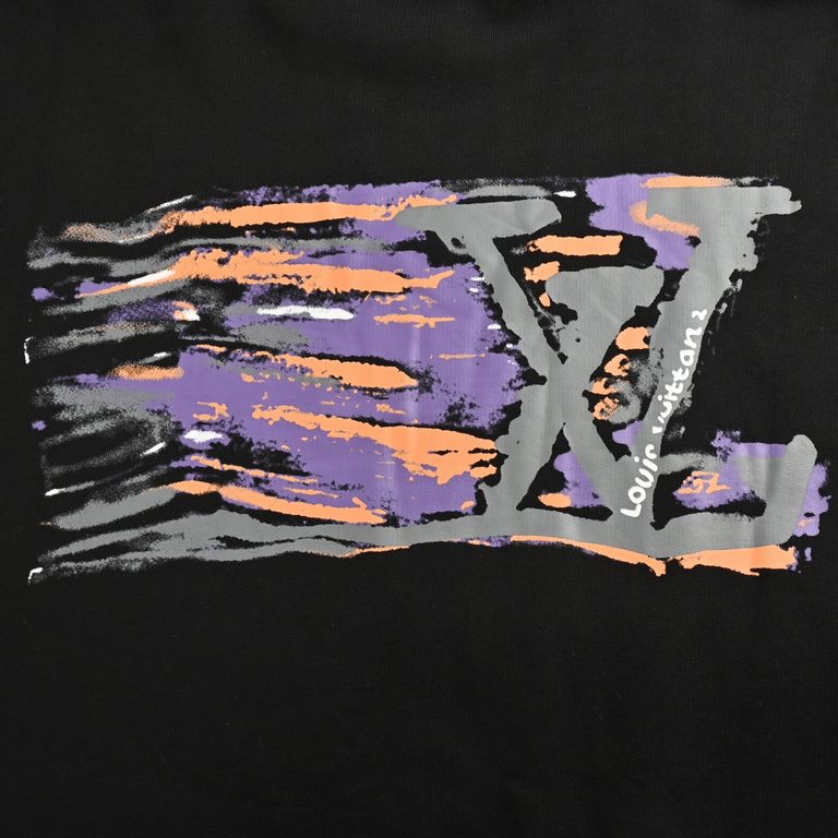 Louis VuittonLouis Vuitton 23Fw Purple and Orange Graffiti Letter Print Crew Neck SweatshirtThe fabric is made of 380 grams of double-stranded terry fabric, customized 32 threads, garment two wash processing, fabric comf