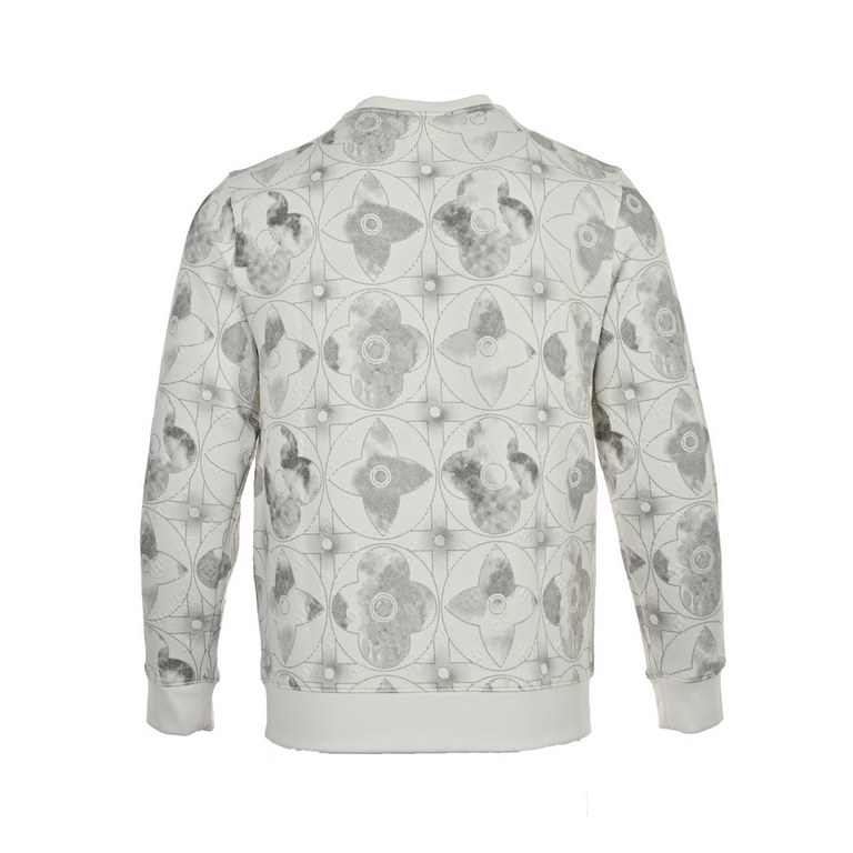 Louis VuittonLouis Vuitton 23Fw Rendered Old Flower Dark Print Crew Neck SweatshirtColor light grayFabric 400 grams of double-stranded terry fabric Custom 32 threads Washed twice in the garment Fabric is comfortable and 