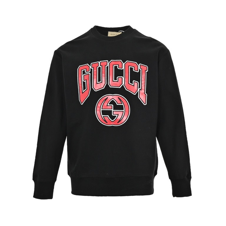 GucciGucci 23Fw Double G Patch Embroidered Crew Neck SweatshirtThe use of three-dimensional patch embroidery process, different from ordinary embroidery, fixed weave cotton sweater fabric, comfortable and breathable is n