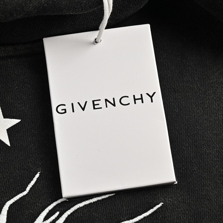 GIVENCHY Givenchy 23Fw Thorn washed and aged hooded sweatshirtPrinting and embroidery position is difficult to locate, shipping time is slow, the process is complicated, the cost is high, and the fabric is customized dye