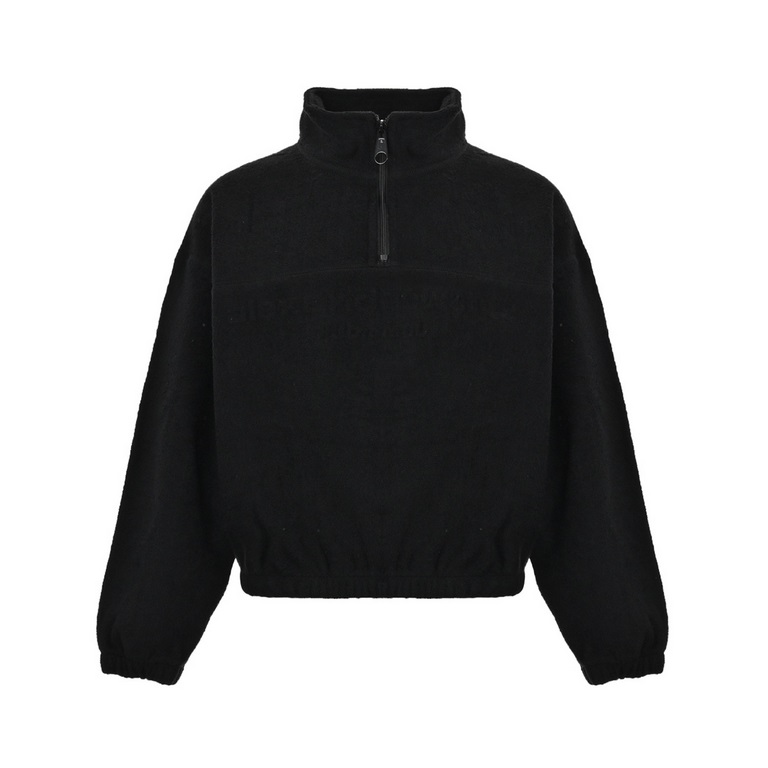 Alexander Wang Bump logo print half-zip plush sweaterYi yi yang chixi private clothes with alexanderwang as daily casual drop-shoulder version of the cut every place is a loose and casual portrayal of the cuffs of the th