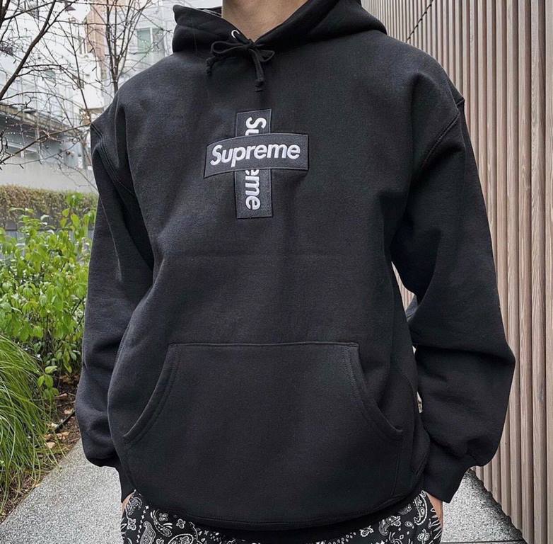 #Supreme 20Fw Embroidered Cross Box Logo Hooded Sweatshirt Up