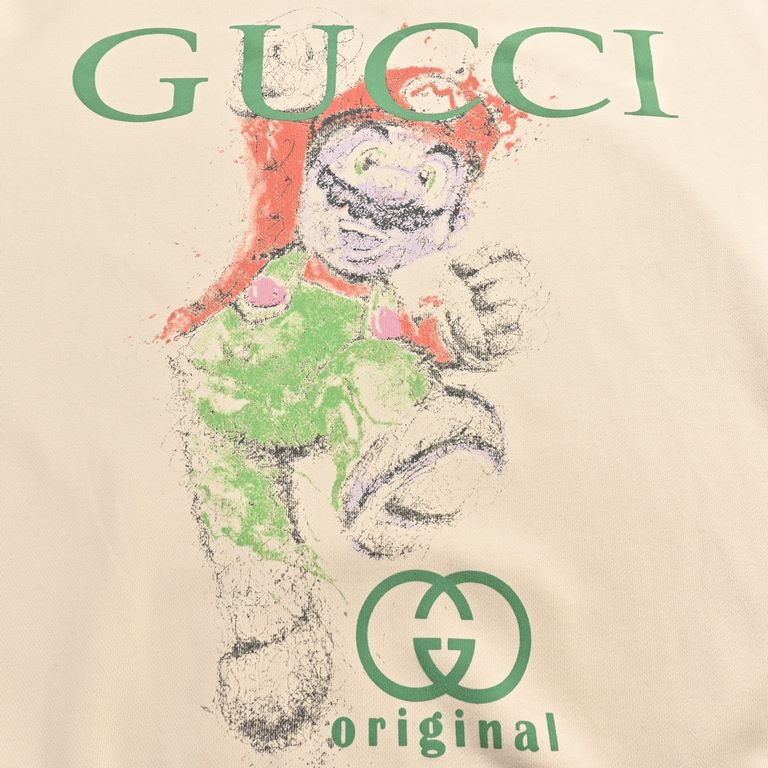 Gucci  Gucci Mario print round neck sweaterThe latest limited models, the most beautiful childhood Mario pattern design, ignite the summer, temperament plus body Can be men and women's basic versatile models, on the body