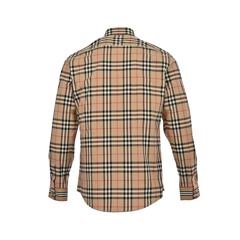 BurberryBurberry Classic Placket Cuffs Striped Webbing Check ShirtThe fabric is made of double stranded 80 count woven twill fabric, checkered counterpoint, yarn fixed weaving and dyeing, each independent size is positio