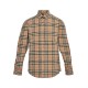 BurberryBurberry Classic Placket Cuffs Striped Webbing Check ShirtThe fabric is made of double stranded 80 count woven twill fabric, checkered counterpoint, yarn fixed weaving and dyeing, each independent size is positio