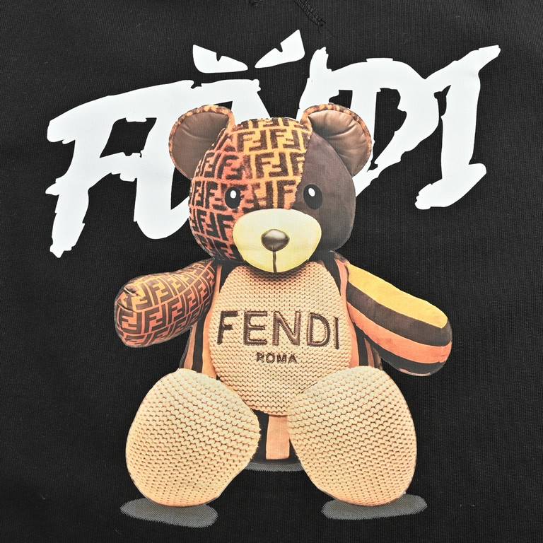 Fendi Bear Print Crew Neck SweatshirtCustomized knitted 100% cotton production, high grams of dense texture of the terry cotton, comfortable and breathable body and has a soft touch to the skin, very soft and smooth, del