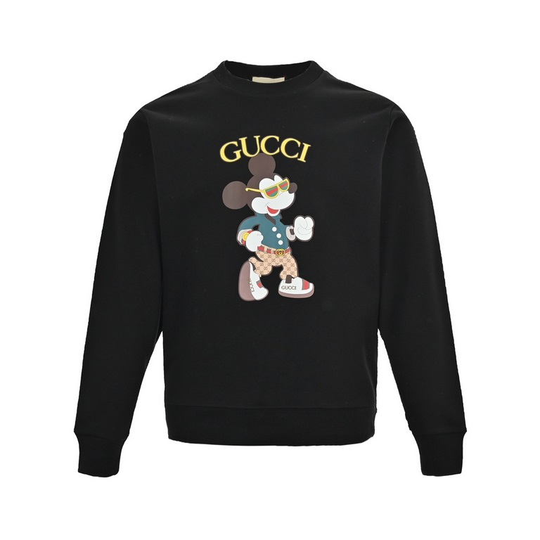 .GucciGucci 23Fw Mickey letters printed round neck sweaterThe market high version of the fabric combed cotton sweater fabric weight up to 400 grams, printing using three-dimensional technology, high-density number of nee