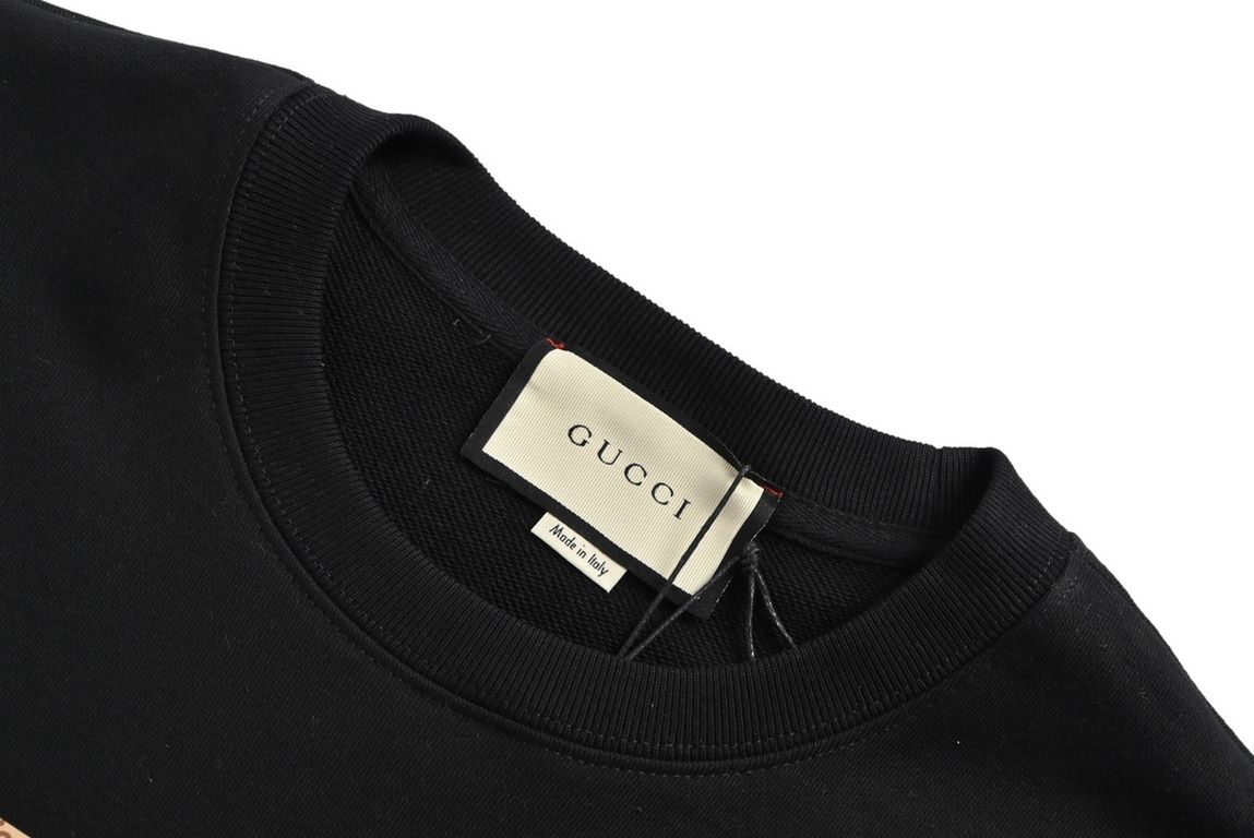 .Gucci  Gucci 23Fw glasses rabbit print round neck sweaterThe market high version of the fabric combed cotton sweater fabric weight up to 400 grams, printing using three-dimensional technology, high-density number of nee